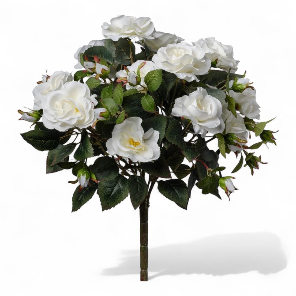 MAZZO ROSE X5 CON 15 FIORI CM58 WHITE